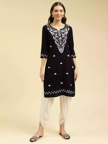 Black Kashmiri Kurti