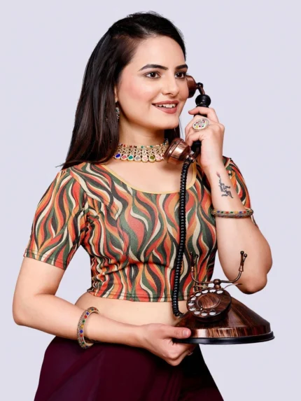 Half Sleeve Round Neck Women Blouse